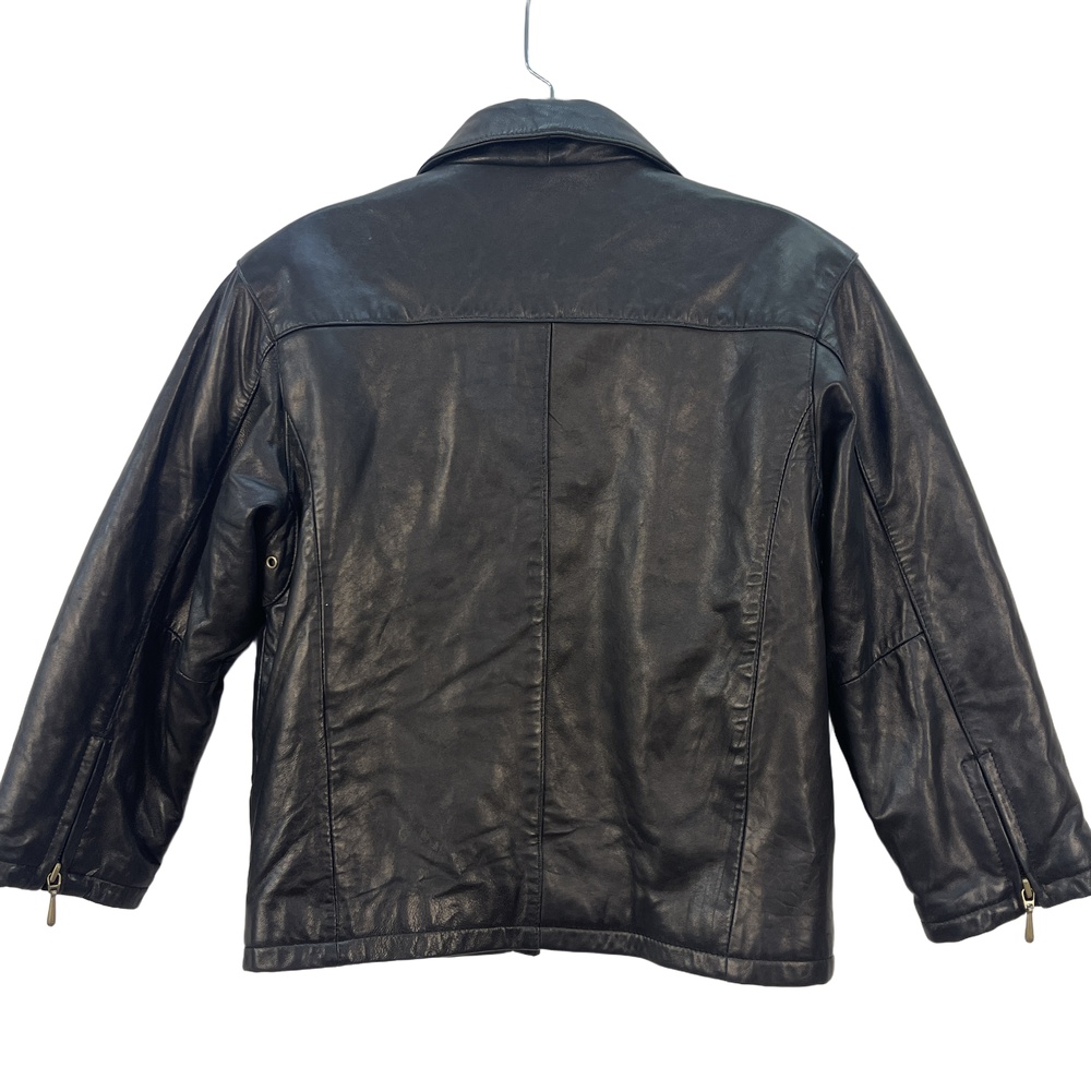 Cropped Black Leather Jacket - Picture 8 of 10